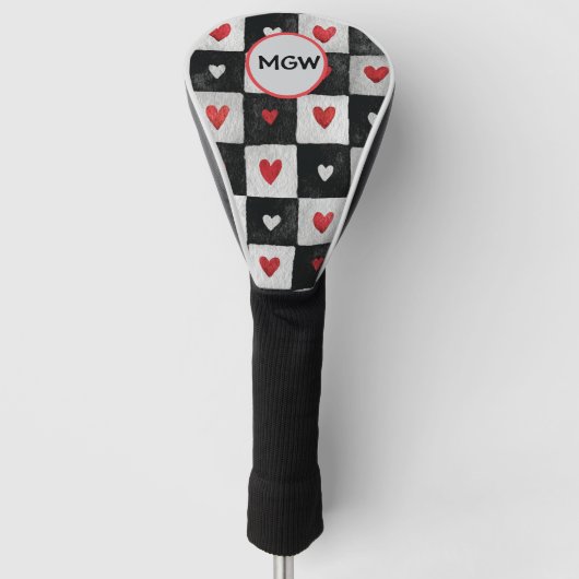 Valentine’s Day Monogram Golf Head Cover Headcover (Vorderseite)