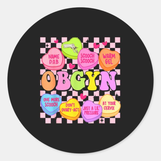 Valentine’s Day Obgyn Nurse Gynaecology Gynaecolog Runder Aufkleber (Vorderseite)