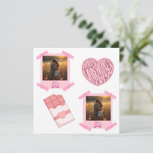 Valentine’s Day Personalized Flat Card (Stehend Vorderseite)