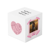 Valentine’s Day Personalized Photo Cube Würfel (Rückseite Schrägansicht)