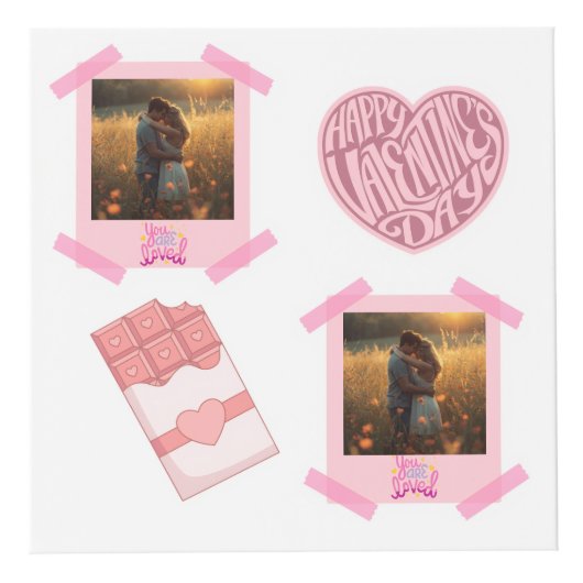 Valentine’s Day Personalized Photo Cube Würfel (Vorderseite)