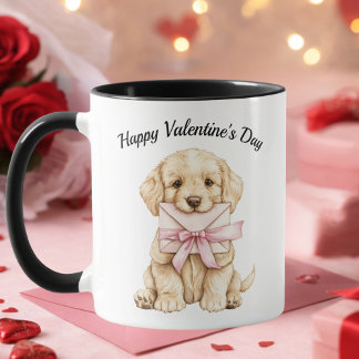 Valentine’s Day Puppy Mug-Cute Dog Valentine Gift Tasse