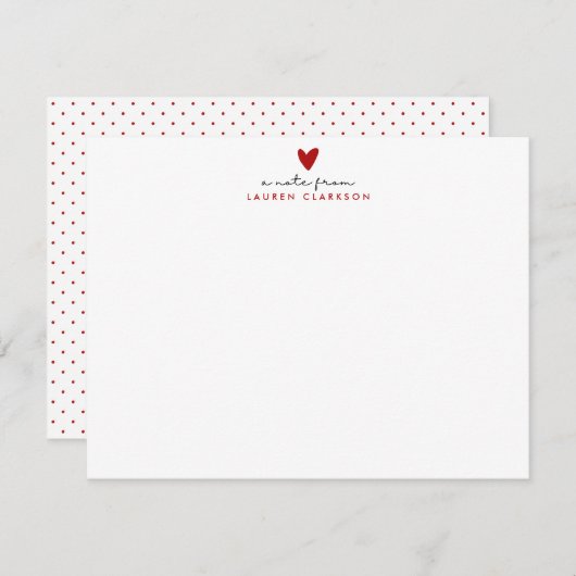 Valentine’s Day Red Heart stationery Note Card Einladung (Vorne/Hinten)