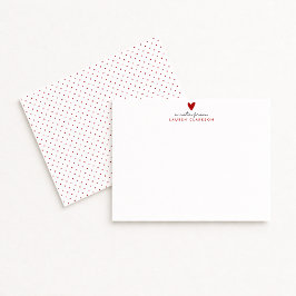 Valentine’s Day Red Heart stationery Note Card Einladung