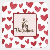 Valentine’s Day Red Sticker Be My Valentine (Vorderseite)