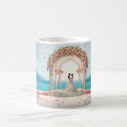 Valentine’s Day Romantic Couple Silhouette Love Kaffeetasse (Mittel)