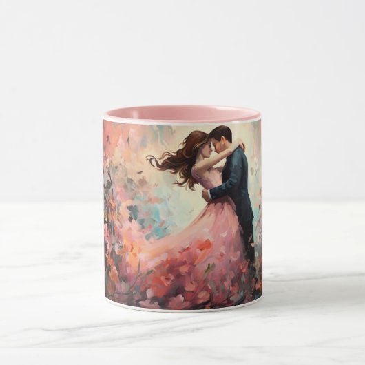 Valentine’s Day Romantic Couple Silhouette Love Tasse (Zentrum)