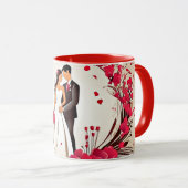 Valentine’s Day Romantic Couple Silhouette love Tasse (VorderseiteRechts)