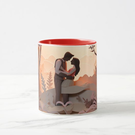 Valentine’s Day Romantic Couple Silhouette love Tasse (Zentrum)