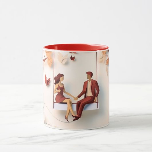 Valentine’s Day Romantic Couple Silhouette love Tasse (Zentrum)