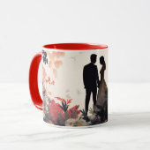 Valentine’s Day Romantic Couple Silhouette Love Tasse (Vorderseite Links)