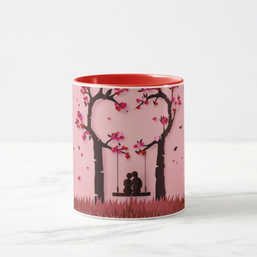 Valentine’s Day Romantic Couple Silhouette love Tasse (Zentrum)