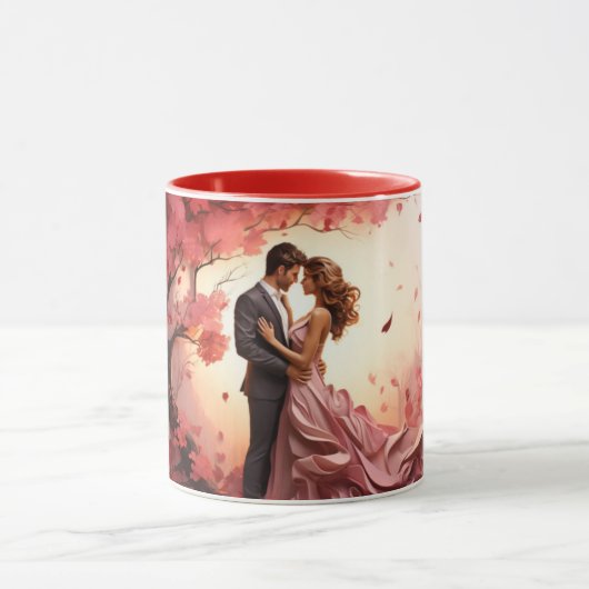 Valentine’s Day Romantic Couple Silhouette love Tasse (Zentrum)