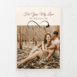 Valentine’s Day Romantic Trifold Photo Love Card  Dreifach Gefaltete Urlaubskarte