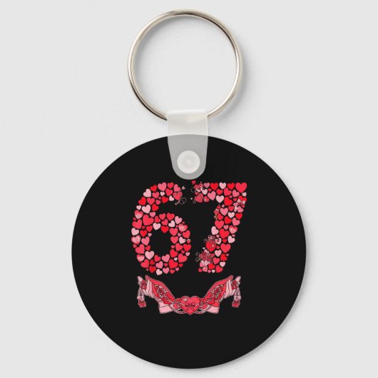 Valentine’s Day Six Seven 67 Funny Meme 6 7 Valent Schlüsselanhänger (Vorderseite)