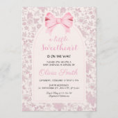 Valentine’s Day Sweetheart Pink Bow Baby Shower Einladung (Vorderseite)