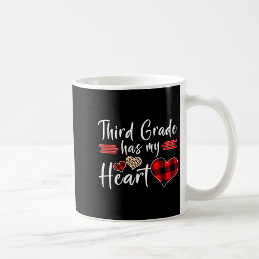 Valentine’s Day Third Grade Has My Heart Plaid Tea Kaffeetasse (Rechts)