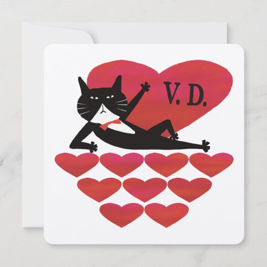 Valentine’s Day Tuxedo Cat Karte (Vorderseite)