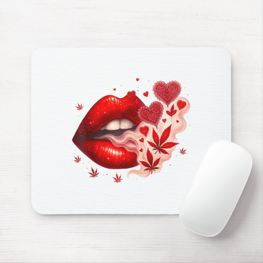 Valentine’s Day Weed Lover Stoner Babe  Mousepad (Mit Mouse)