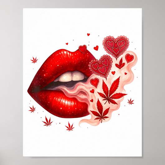 Valentine’s Day Weed Lover Stoner Babe Poster (Vorne)