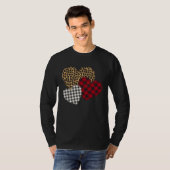 Valentine s Day Women Buffalo Plaid & Leopard Hear T-Shirt (Vorne ganz)