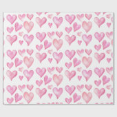 Valentine’s Day Wrapping Paper with Pink Hearts  Geschenkpapier (Flach)