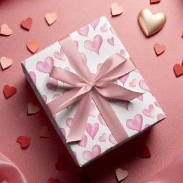 Valentine’s Day Wrapping Paper with Pink Hearts Geschenkpapier