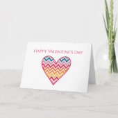 Valentine’s for Him - Chevron Heart Pink Love Karte (Vorderseite)