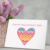 Valentine’s for Him - Chevron Heart Pink Love Karte