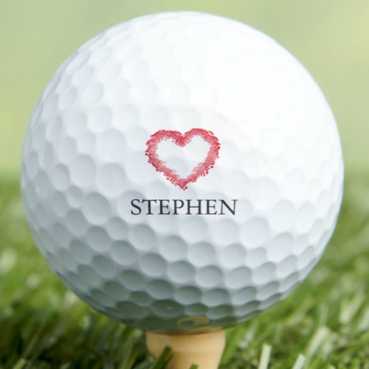 Valentine’s Gift for Him - Romantic Red Heart Love Golfball