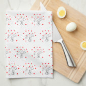 Valentine' s Kitchen Hand Towel Umbrella Red Heart Geschirrtuch (Viertel Falte)