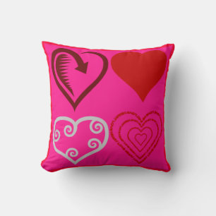 Valentine"s Tag 4 Herz Designer Toss Kissen Gesche