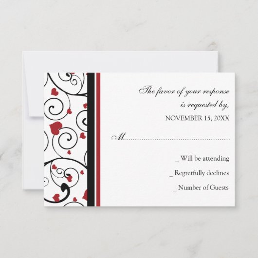 Valentine`s Wedding RSVP Card (Vorderseite)
