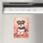 Valentine Schnauzer with Hearts Magnet (In Situ (Geschirrspüler))