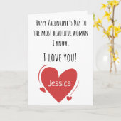 Valentine schönste Frau mit geklapptem Namen Karte (Gelbe Blume)