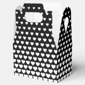 Valentine Schwarz-Weiß-Herz-Form Muster Geschenkschachtel (Geöffnet)
