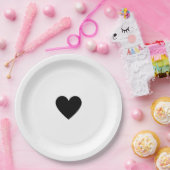 Valentine Schwarzes Herz Pappteller (Party)