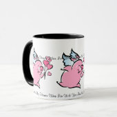 Valentine-Schwein-personalisierte Tasse (Vorderseite Links)