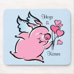 Valentine-Schwein personalisiertes Mousepad