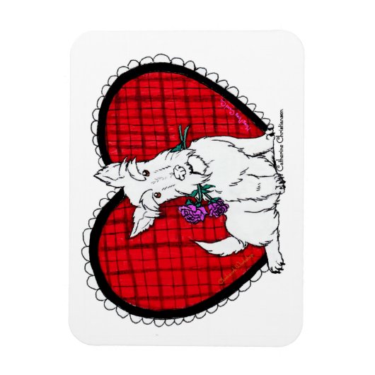 Valentine Scottie Magnet (Vertikal)