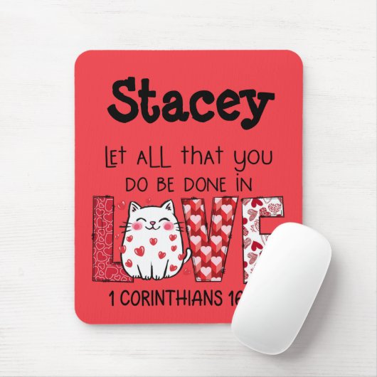 Valentine Scripture LIEBE, Niedlich Cat Mousepad (Mit Mouse)