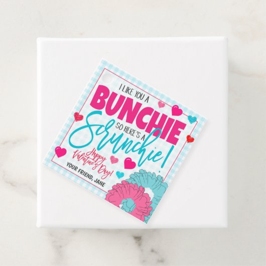 Valentine Scrunchie-Geschenk Tag Geschenkanhänger (Beispiel)