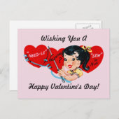 Valentine Sew Be Mine Feiertagspostkarte (Vorne/Hinten)
