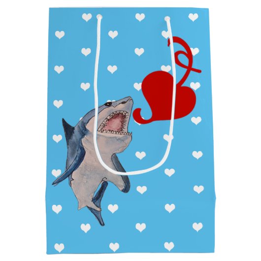 Valentine Shark Mittlere Geschenktüte (Rückseite)