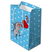 Valentine Shark Mittlere Geschenktüte (Rückseite Schrägansicht)