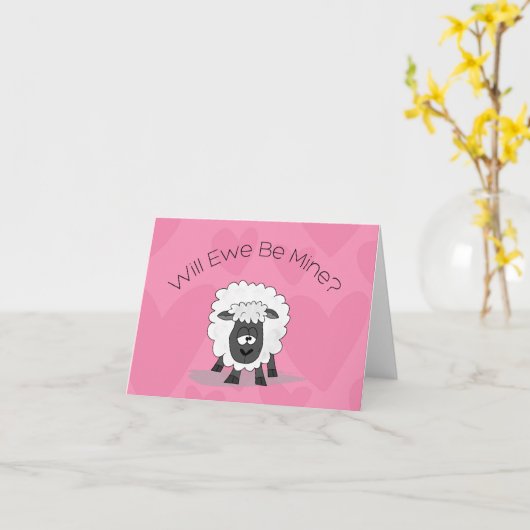 Valentine Sheep Karte (Gelbe Blume)