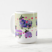 Valentine Sheep Sendende Liebe Keramik Tasse (Vorderseite Links)