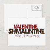 Valentine Shmalintine Feiertagspostkarte (Vorne/Hinten)