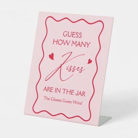 Valentine Shower Game Guess How Many Kisses  Sockelschild (Vorderseite)