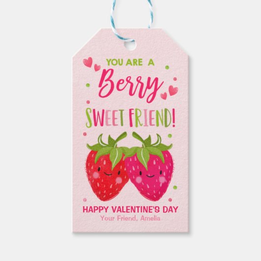 Valentine Sie sind Berry Sweet Friend Klassenzimme Geschenkanhänger (Vorderseite)